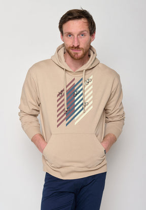 Latte: Gemütlicher Hoodie aus Bio-Baumwolle für Herren [10320]