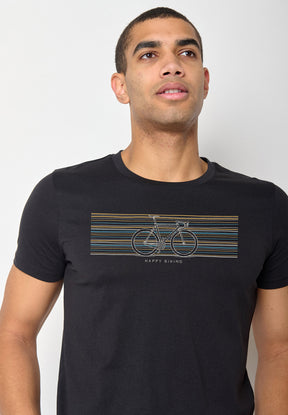Black: Sportliches T-Shirt aus Bio-Baumwolle für Herren [10327]