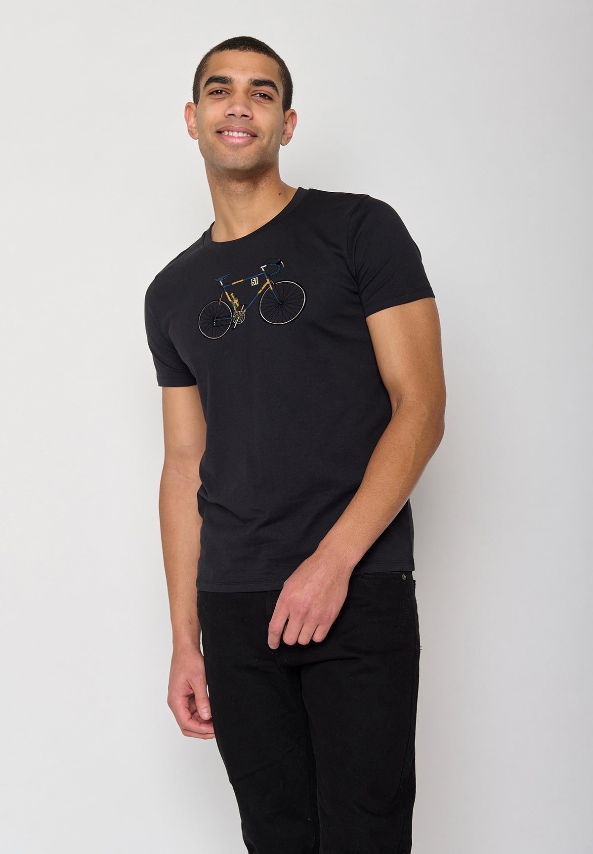 Schwarz:  Sportliches T-Shirt aus Bio-Baumwolle für Herren [10360]