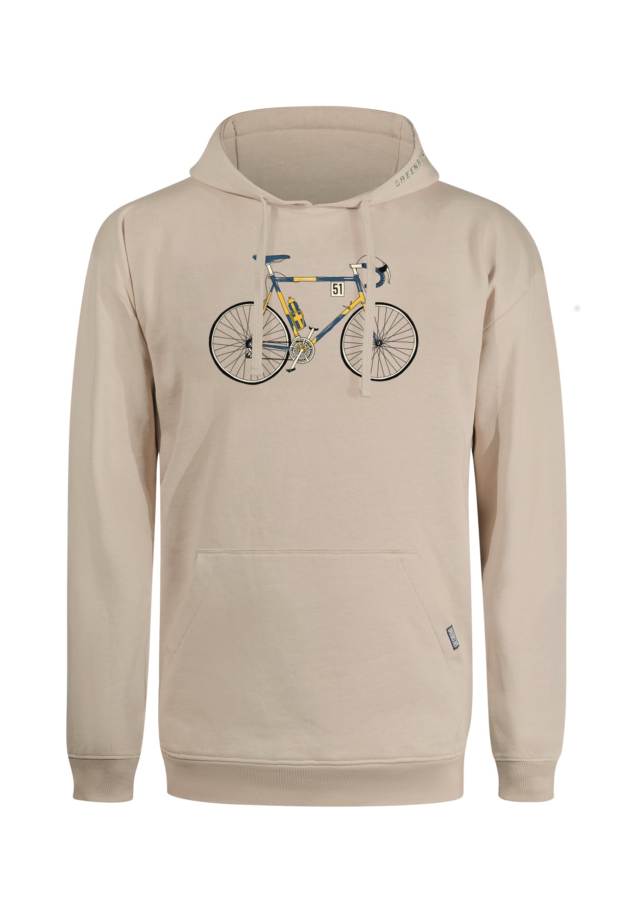 Latte: Gemütlicher Hoodie aus Bio-Baumwolle für Herren [10371]