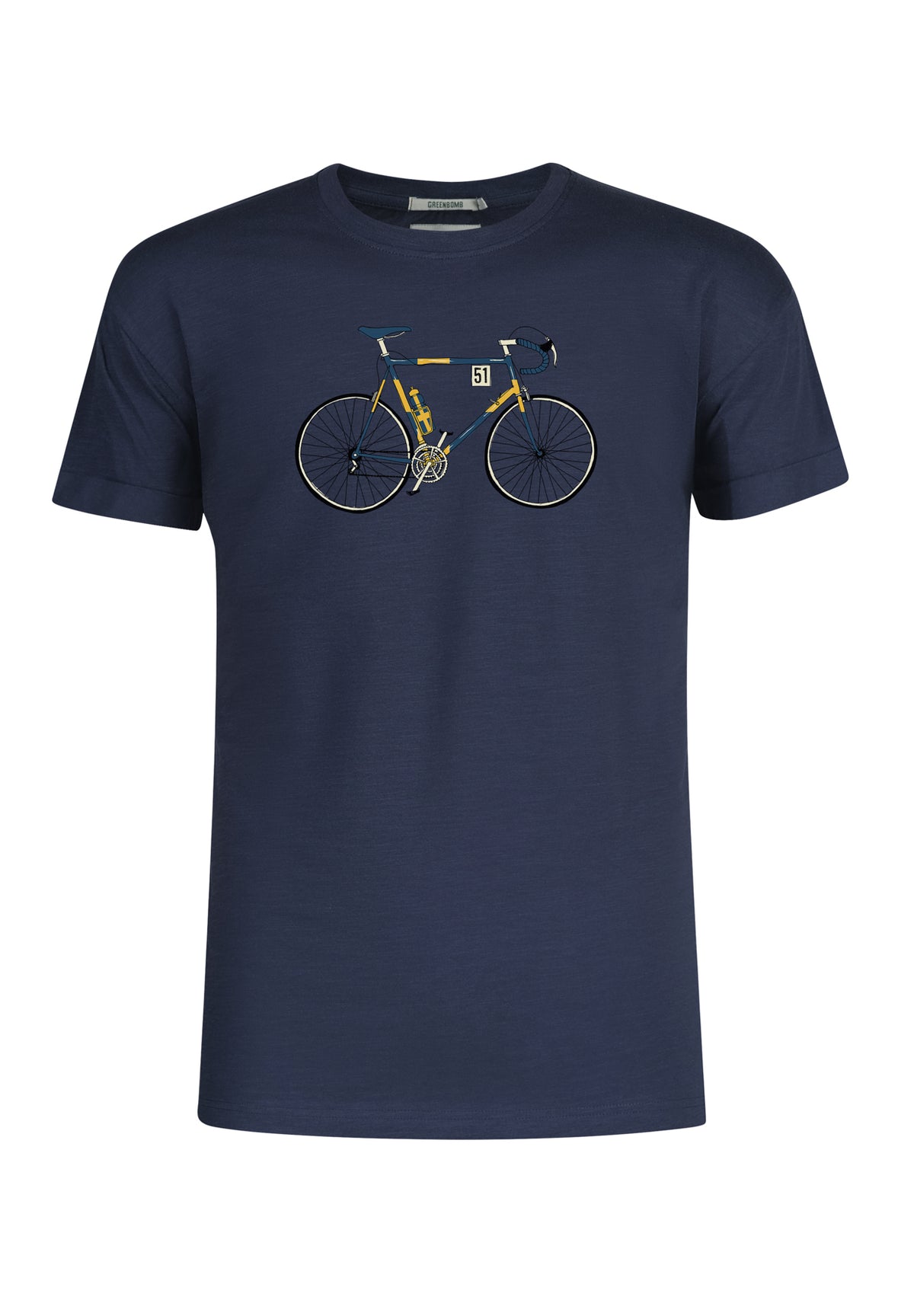 Navy: Lässiges T-Shirt aus Bio-Baumwoll Mix für Herren [10377]