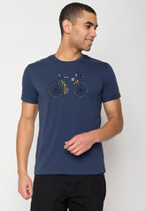 Navy: Lässiges T-Shirt aus Bio-Baumwoll Mix für Herren [10381]