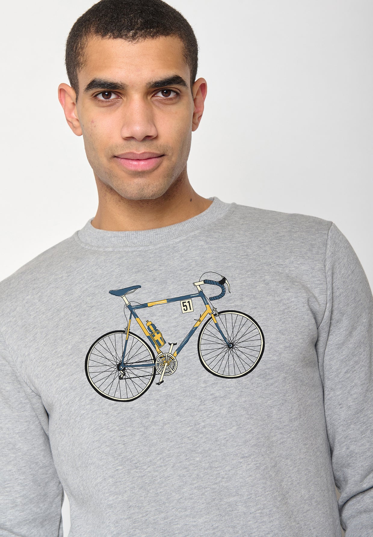 Heather Grey: Gemütliches Sweatshirt aus Bio-Baumwolle für Herren [10384]