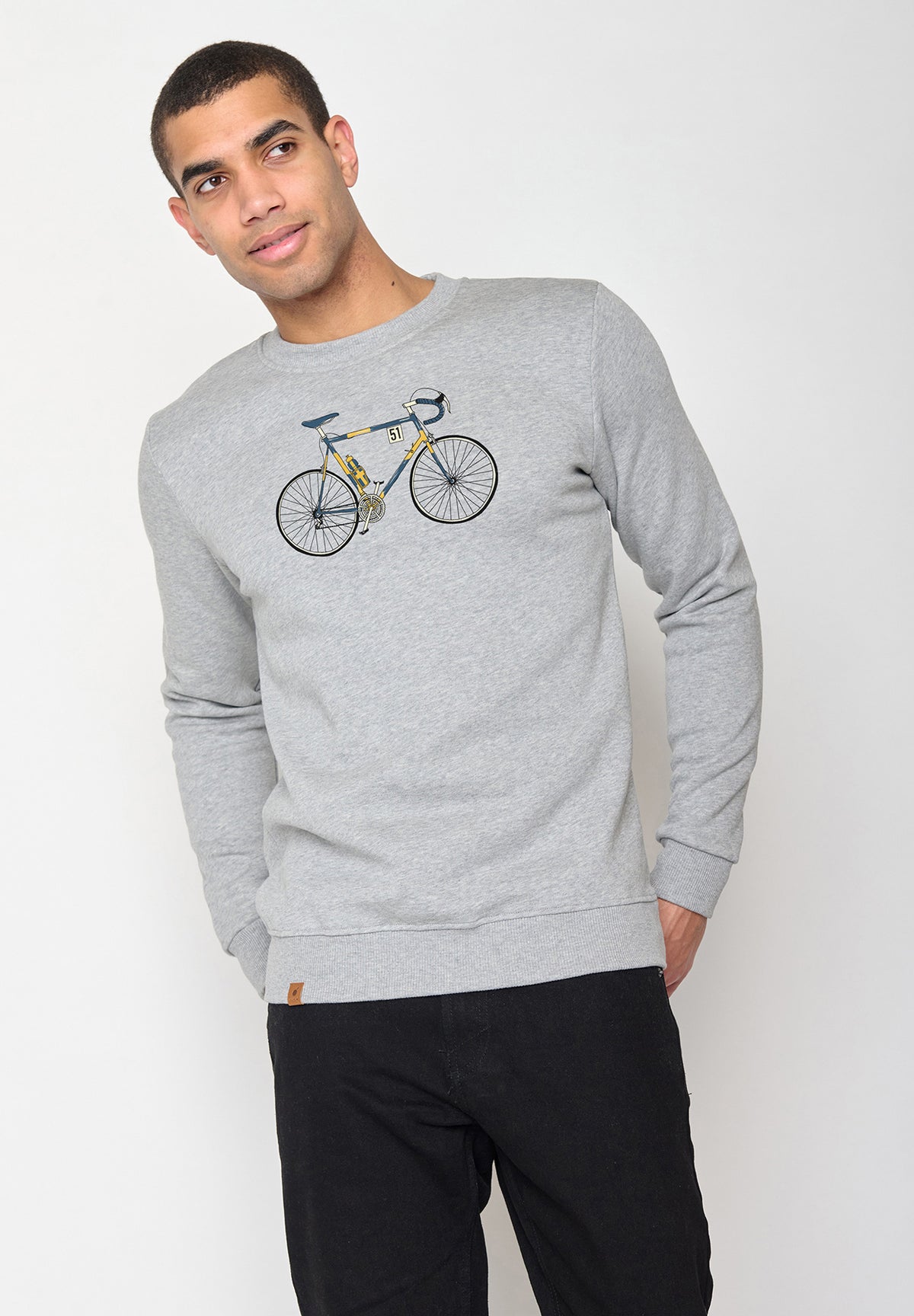 Heather Grey: Gemütliches Sweatshirt aus Bio-Baumwolle für Herren [10386]