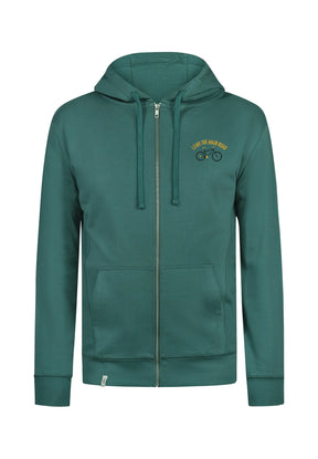 Jungle Green: Sportliche Zipjacke aus Bio-Baumwolle für Herren [10407]
