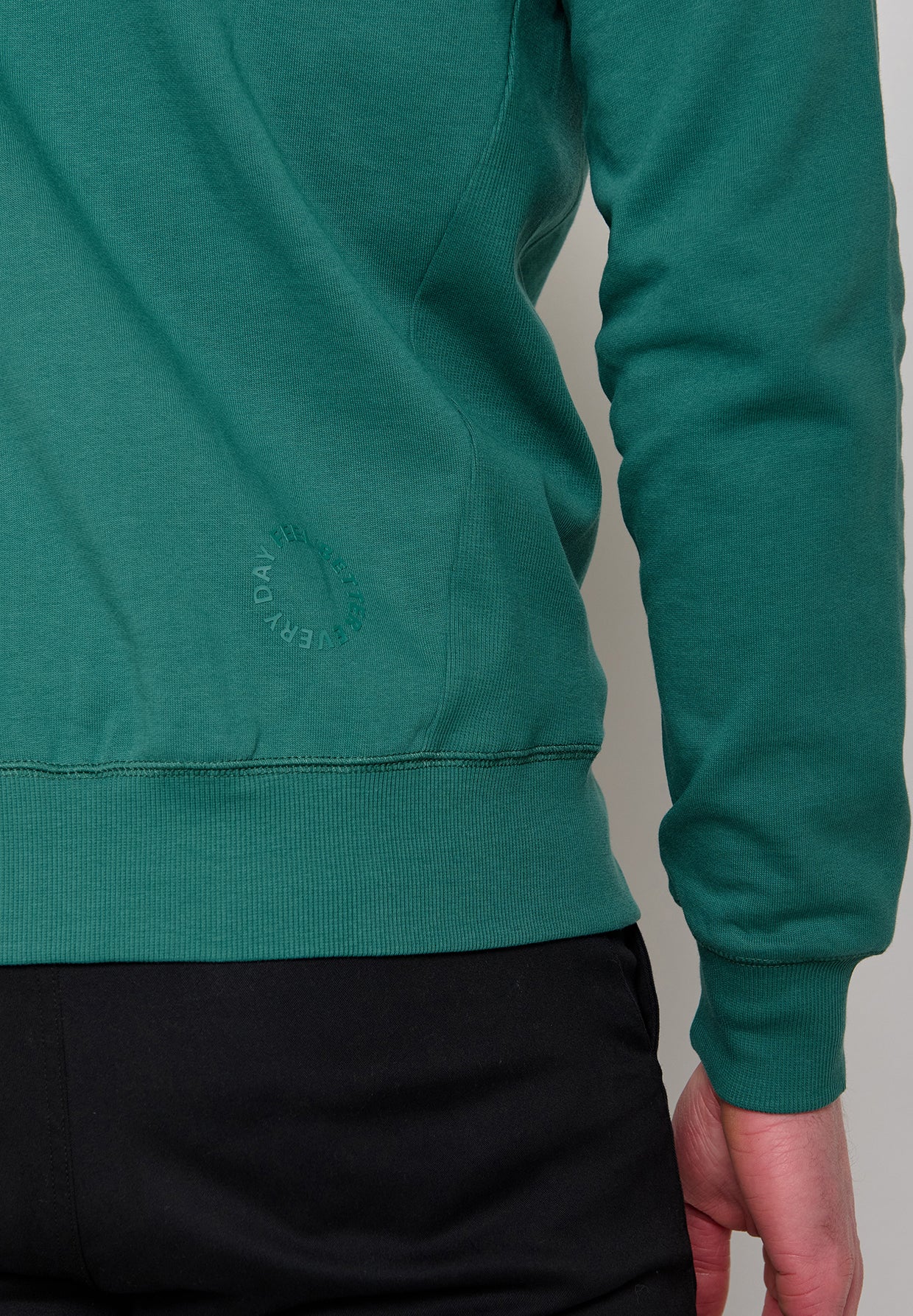 Jungle Green: Sportliche Zipjacke aus Bio-Baumwolle für Herren [10410]