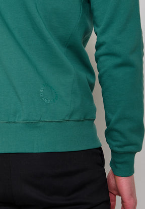 Jungle Green: Sportliche Zipjacke aus Bio-Baumwolle für Herren [10410]