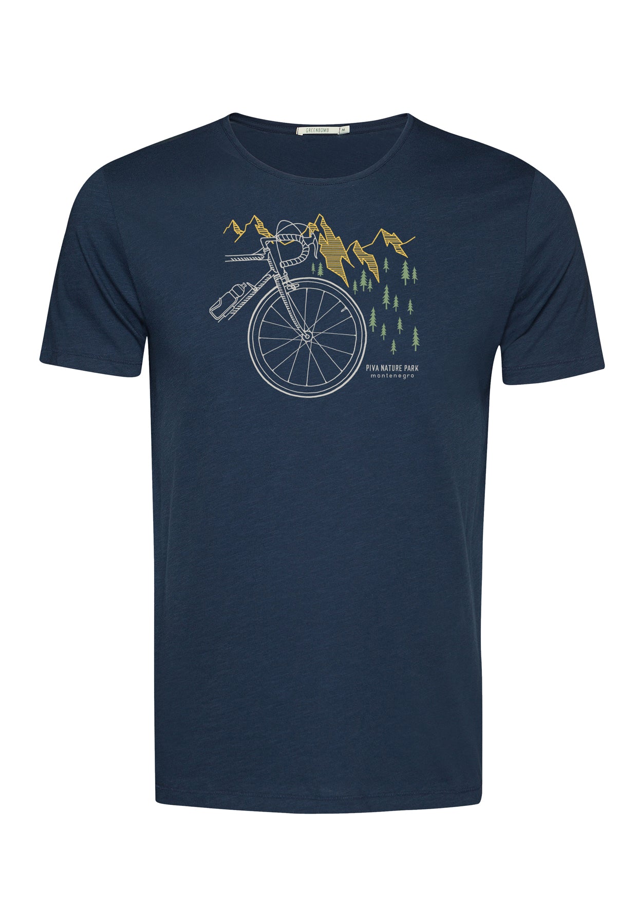 Navy: Lässiges T-Shirt aus Bio-Baumwolle für Herren [10441]