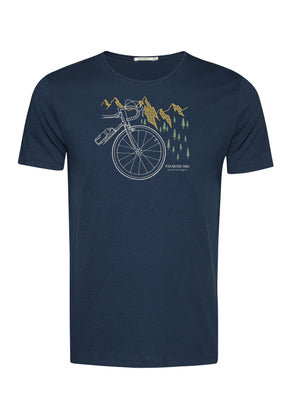 Navy: Lässiges T-Shirt aus Bio-Baumwolle für Herren [10441]