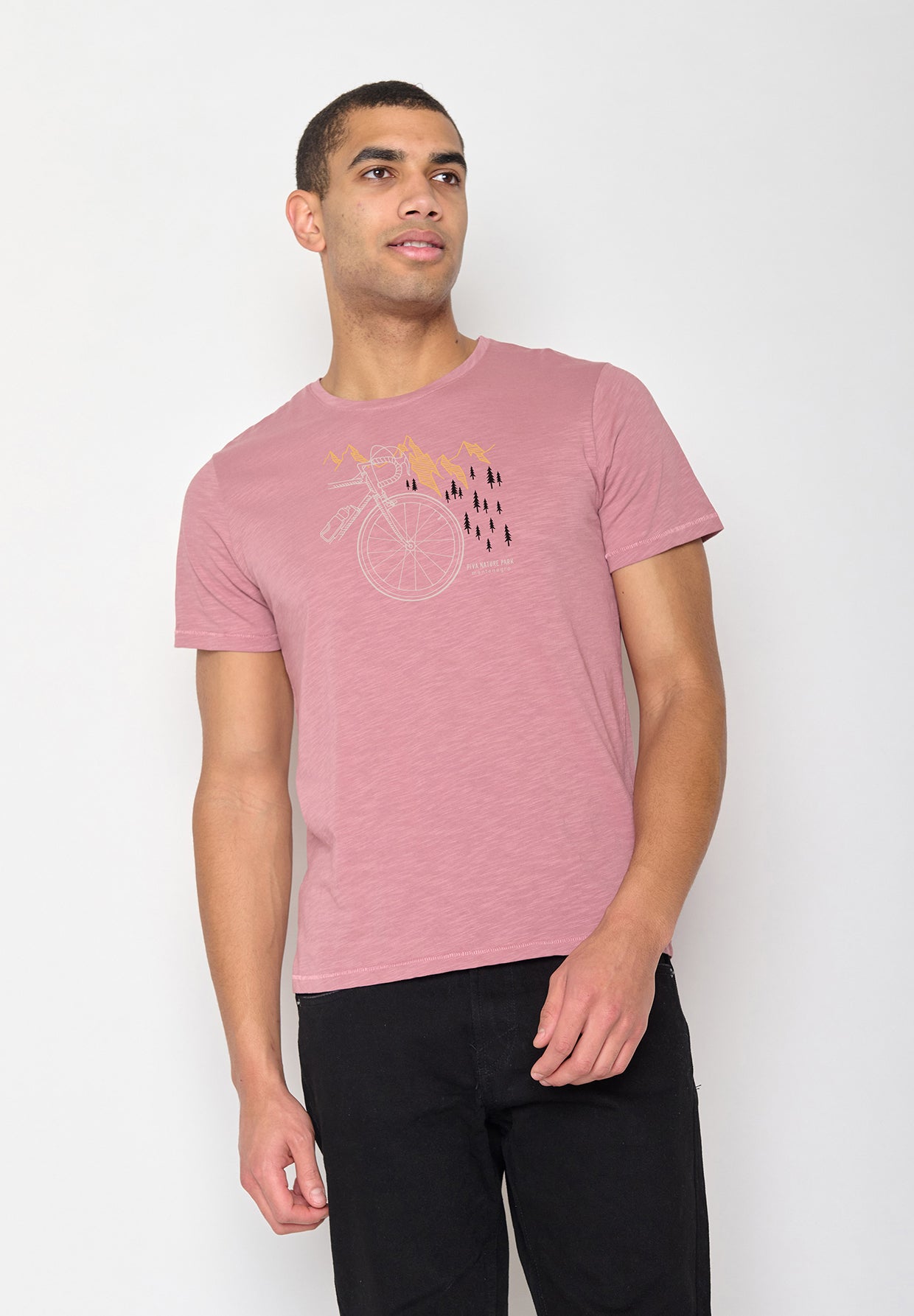 Old Rose: Lässiges T-Shirt aus Bio-Baumwolle für Herren [10449]