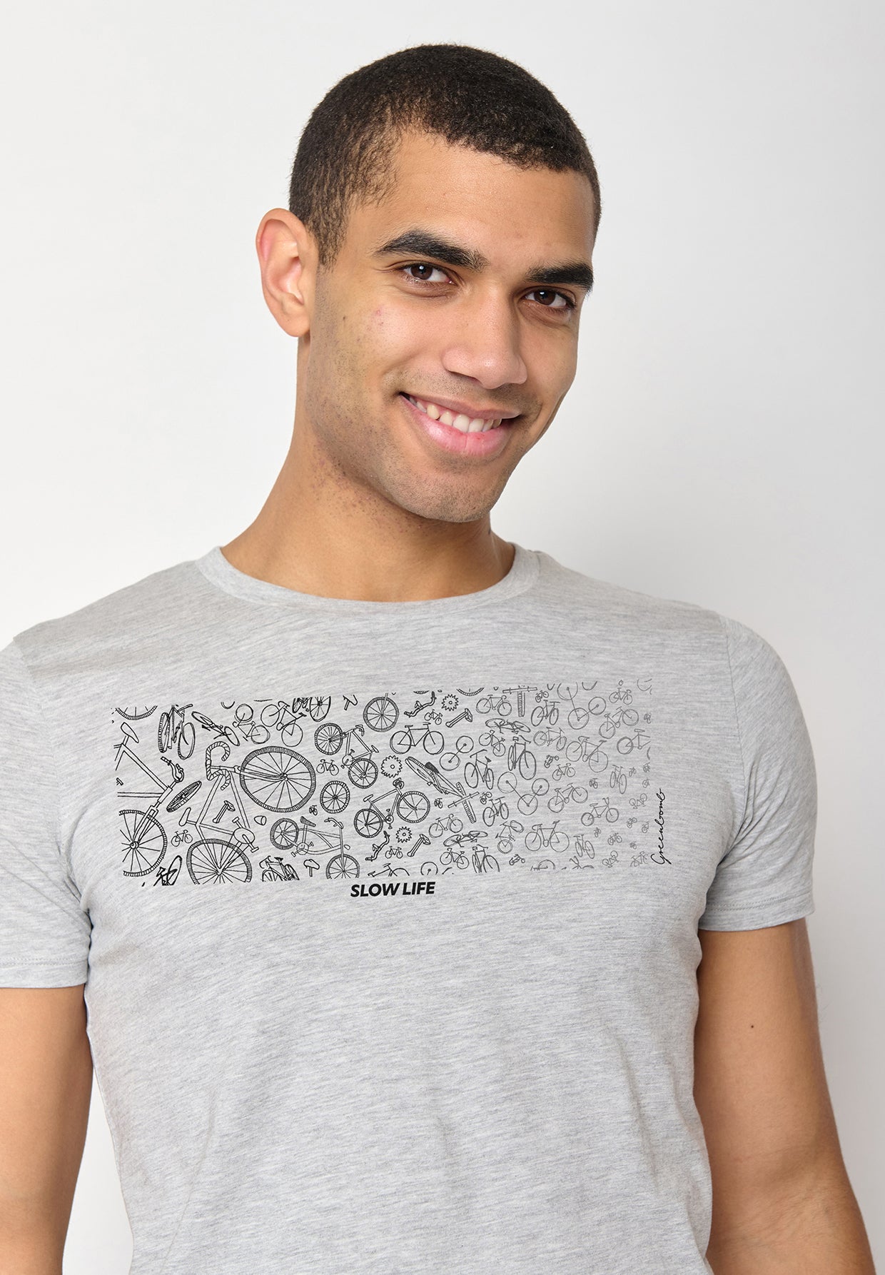 Heather Grey: Sportliches T-Shirt aus Bio-Baumwolle für Herren [10462]