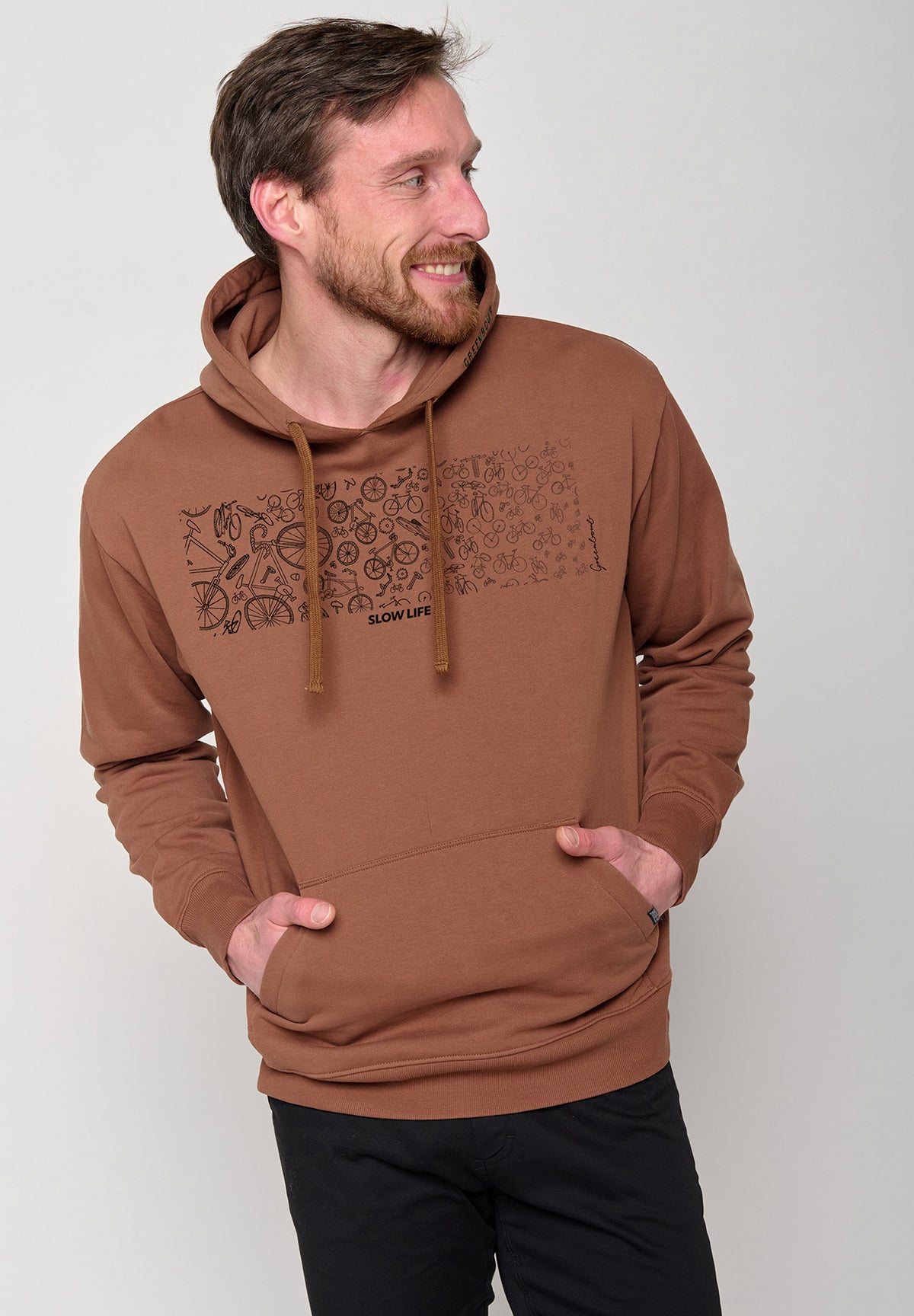 Rot:  Gemütlicher Hoodie aus Bio-Baumwolle für Herren [10475]
