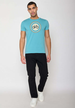 Türkis: Sportliches T-Shirt aus Bio-Baumwolle für Herren [10488]