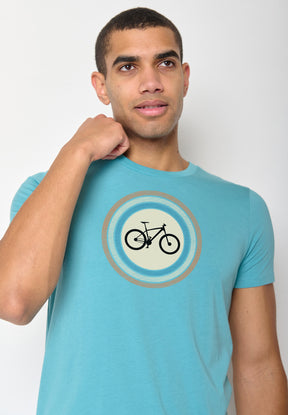 Türkis: Sportliches T-Shirt aus Bio-Baumwolle für Herren [10489]