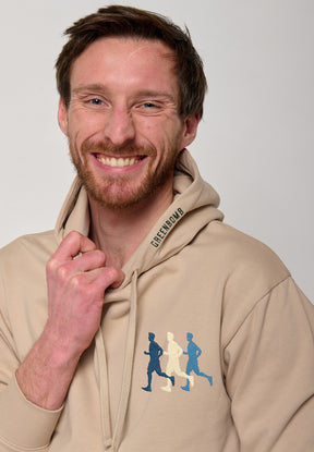 Latte: Gemütlicher Hoodie aus Bio-Baumwolle für Herren [10521]