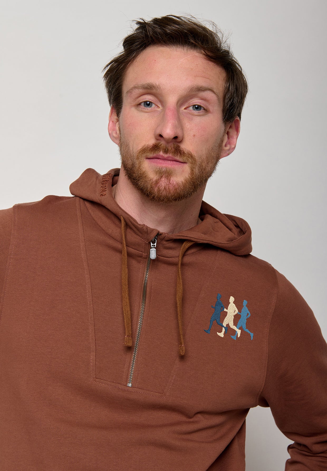 Wood Bark: Lässiger Half-Zip aus Bio-Baumwolle für Herren [10527]