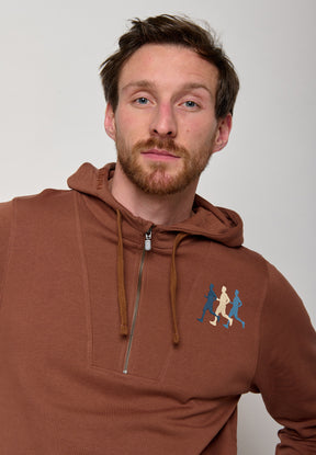 Wood Bark: Lässiger Half-Zip aus Bio-Baumwolle für Herren [10527]