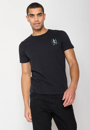 Black: Lässiges T-Shirt aus Bio-Baumwolle für Herren [10544]