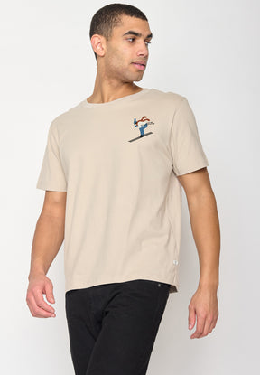 Latte: Lässiges Oversize-T-Shirt aus Bio-Baumwolle für Herren [10548]