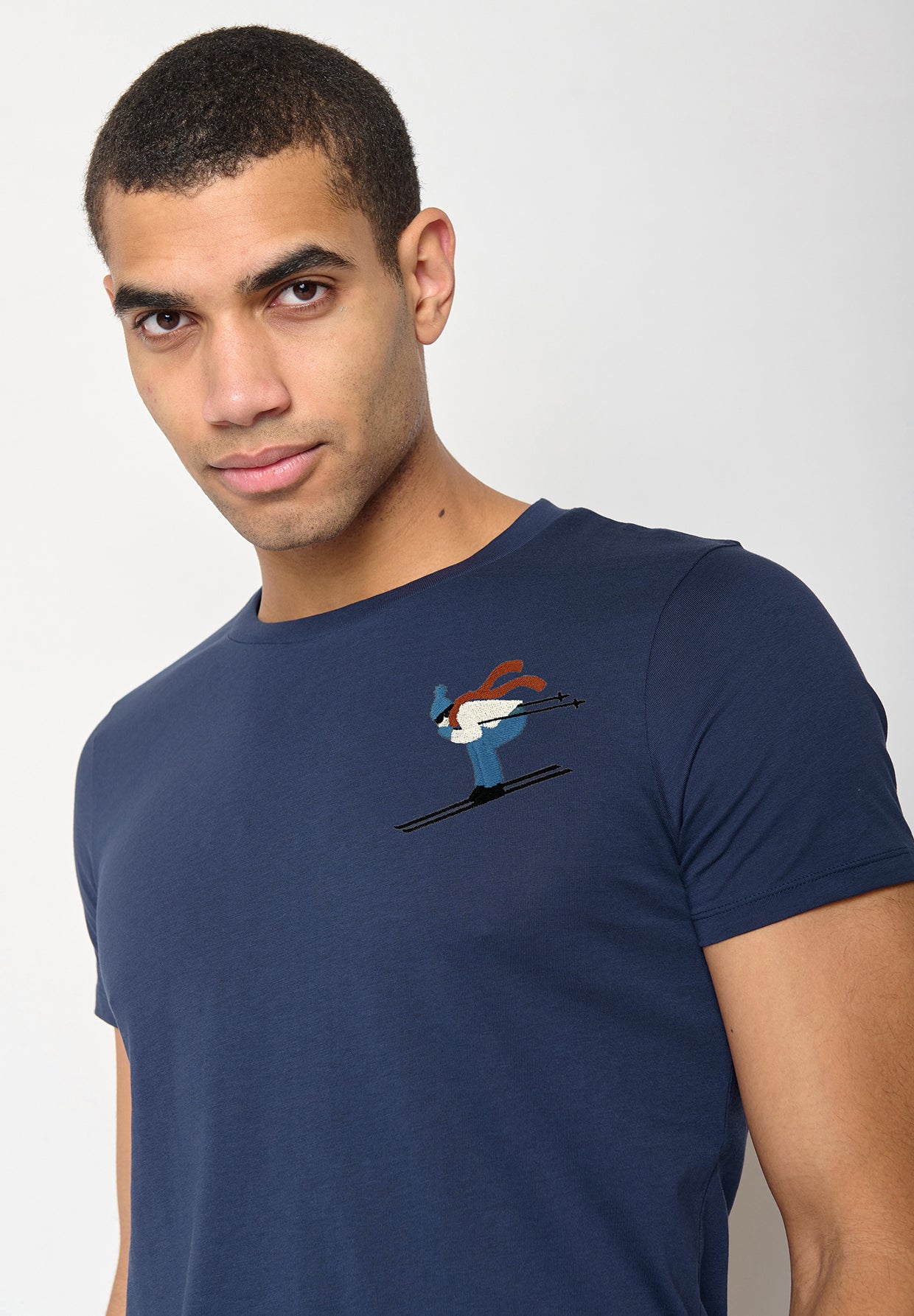 Navy: Sportliches T-Shirt aus Bio-Baumwolle für Herren [10551]