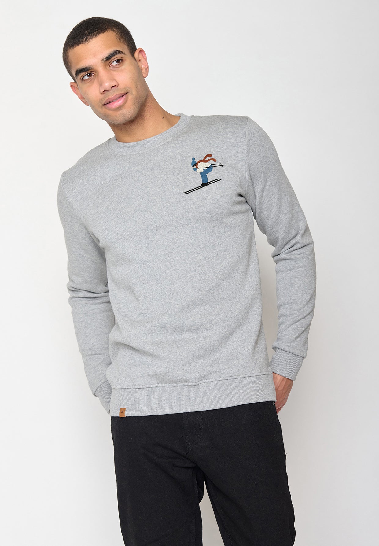 Heather Grey: Gemütliches Sweatshirt aus Bio-Baumwolle für Herren [10569]