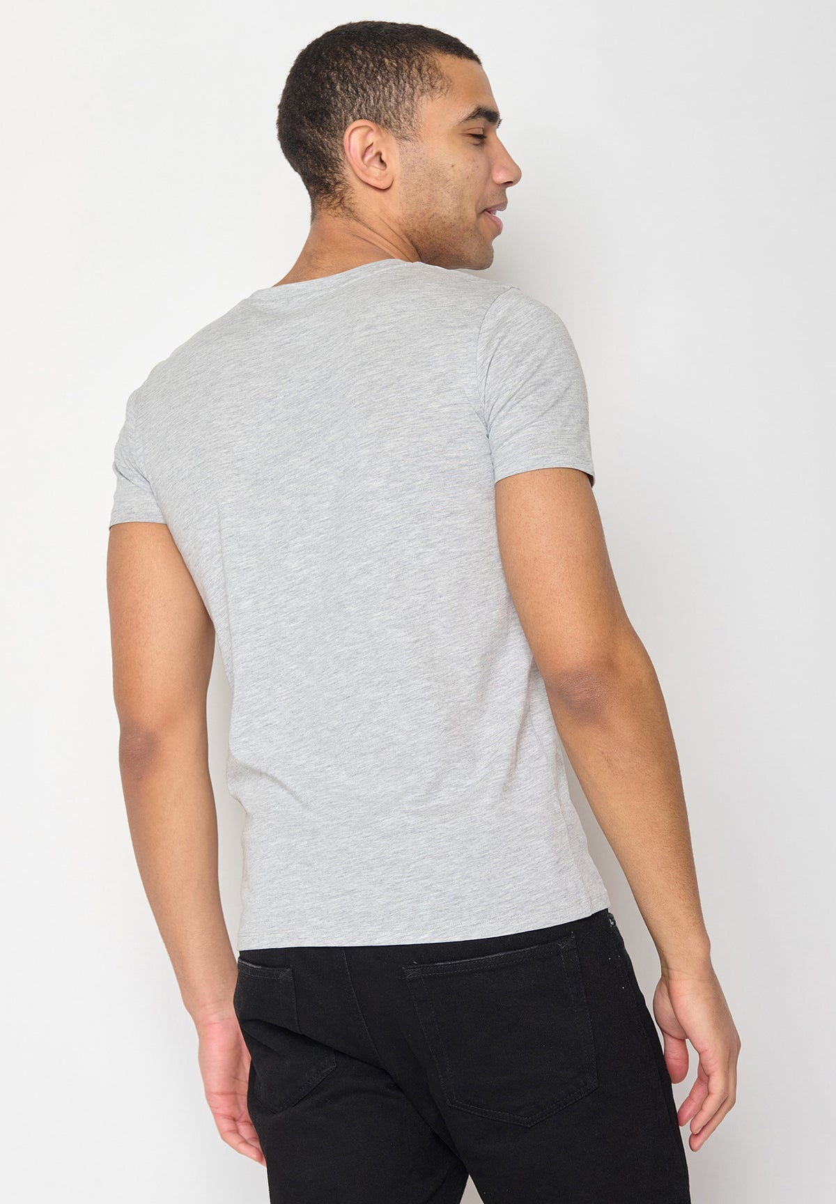 Heather Grey: Sportliches T-Shirt aus Bio-Baumwolle für Herren [10573]