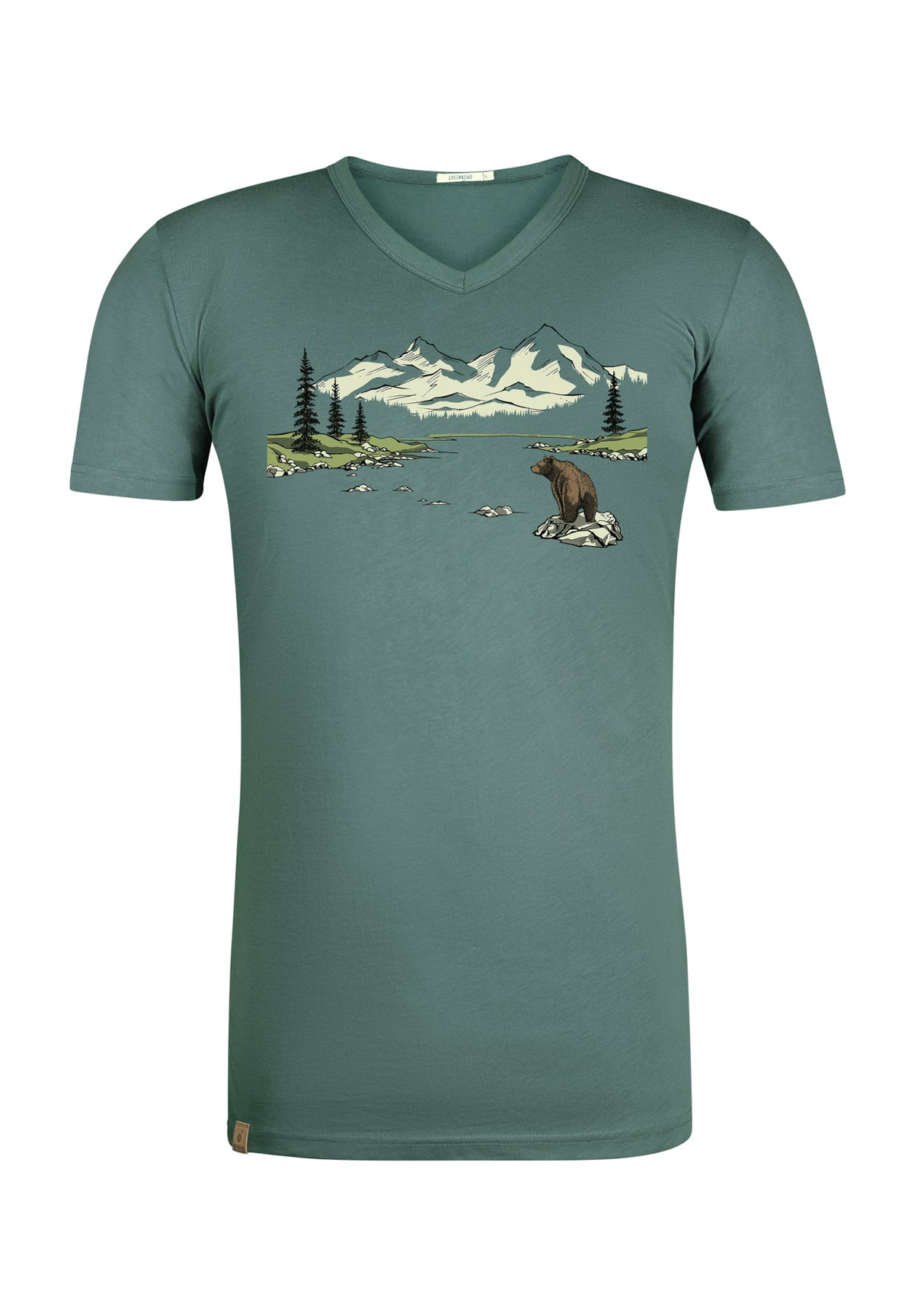 Deep Sage: Lässiges T-Shirt aus Bio-Baumwolle für Herren [10575]