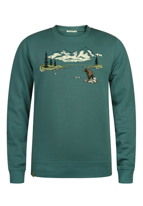 Jungle Green: Gemütliches Sweatshirt aus Bio-Baumwolle für Herren [10580]