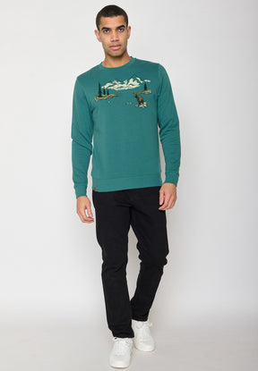 Jungle Green: Gemütliches Sweatshirt aus Bio-Baumwolle für Herren [10581]