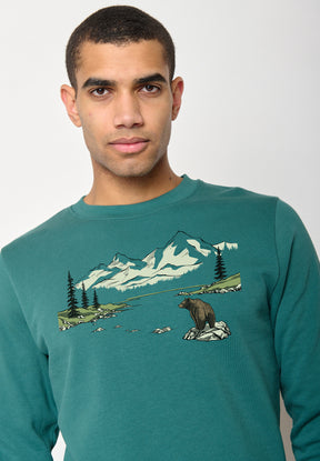 Jungle Green: Gemütliches Sweatshirt aus Bio-Baumwolle für Herren [10582]