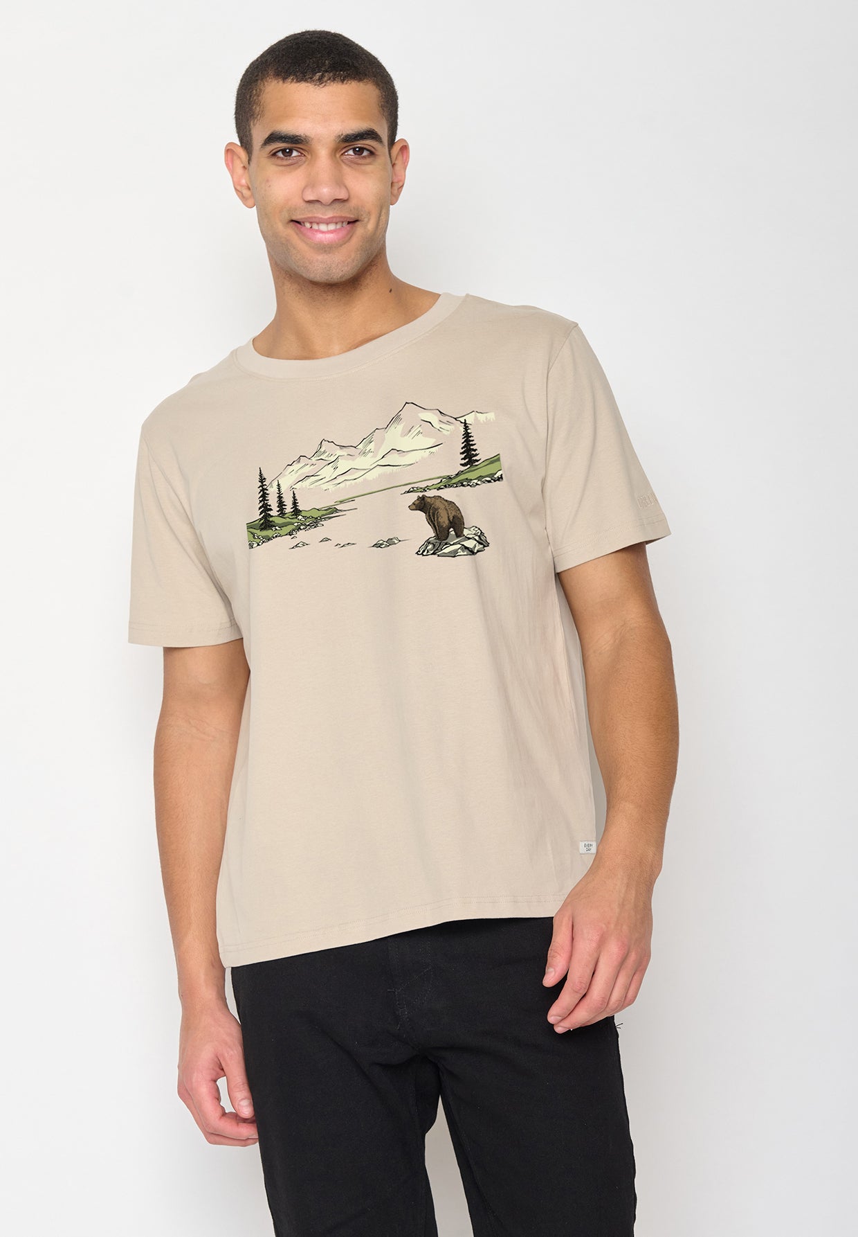 Latte: Lässiges Oversize-T-Shirt aus Bio-Baumwolle für Herren [10589]