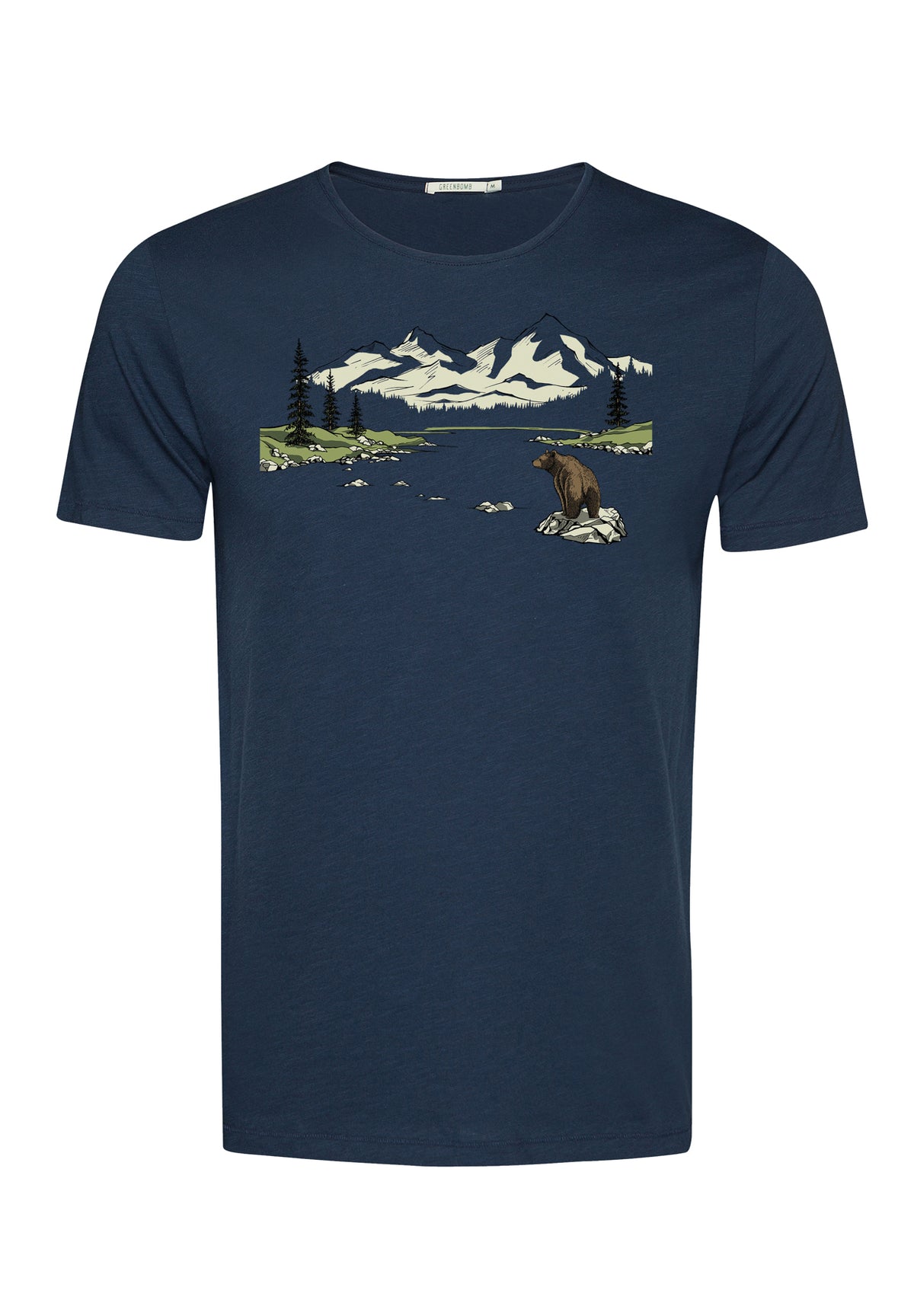 Navy: Sportliches T-Shirt aus Bio-Baumwolle für Herren [10590]