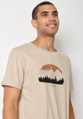 Latte: Lässiges T-Shirt aus Bio-Baumwolle für Herren [10601]