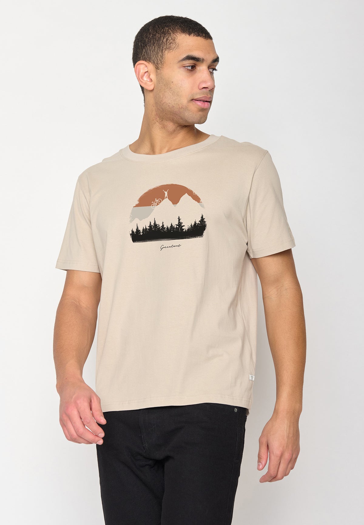 Latte: Lässiges T-Shirt aus Bio-Baumwolle für Herren [10603]