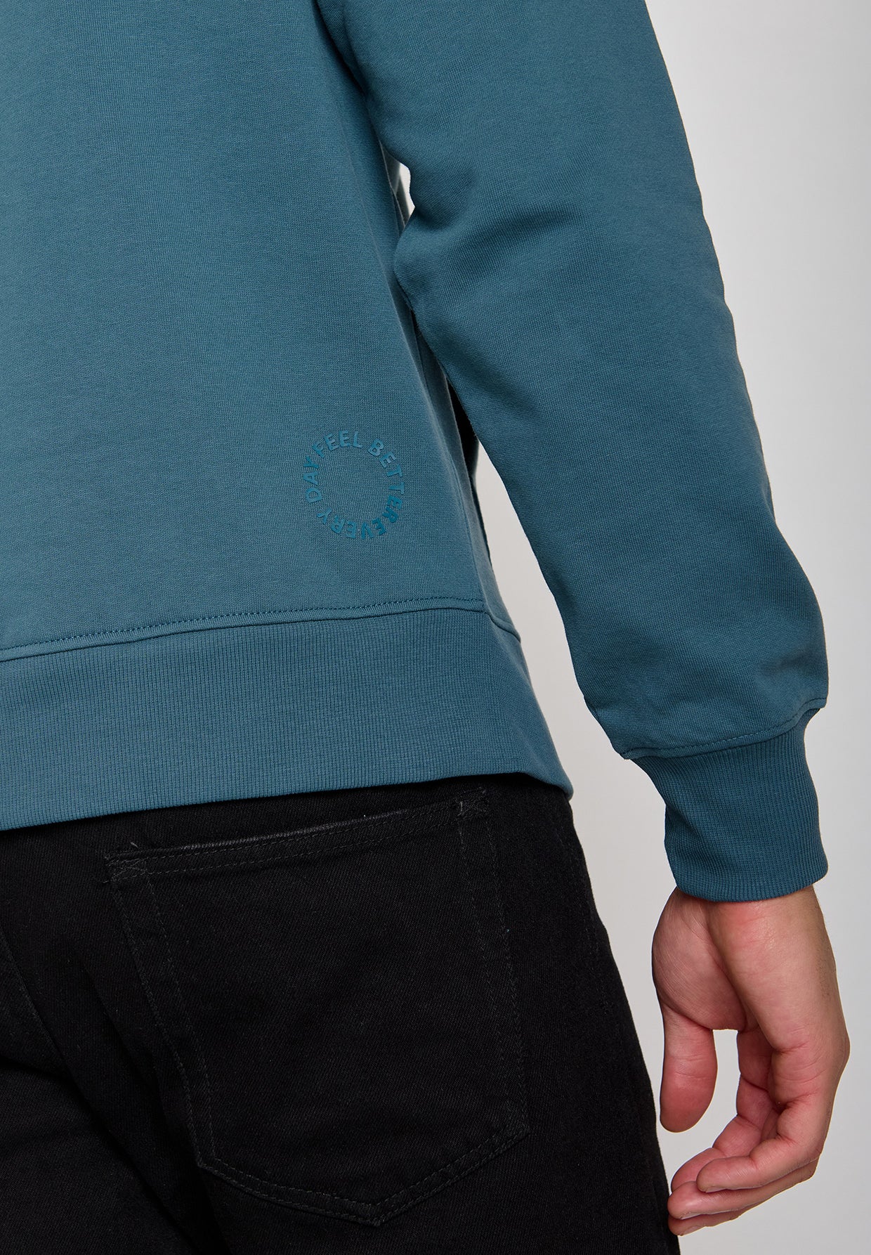 Blau:  Gemütlicher Hoodie aus Bio-Baumwolle für Herren [10615]
