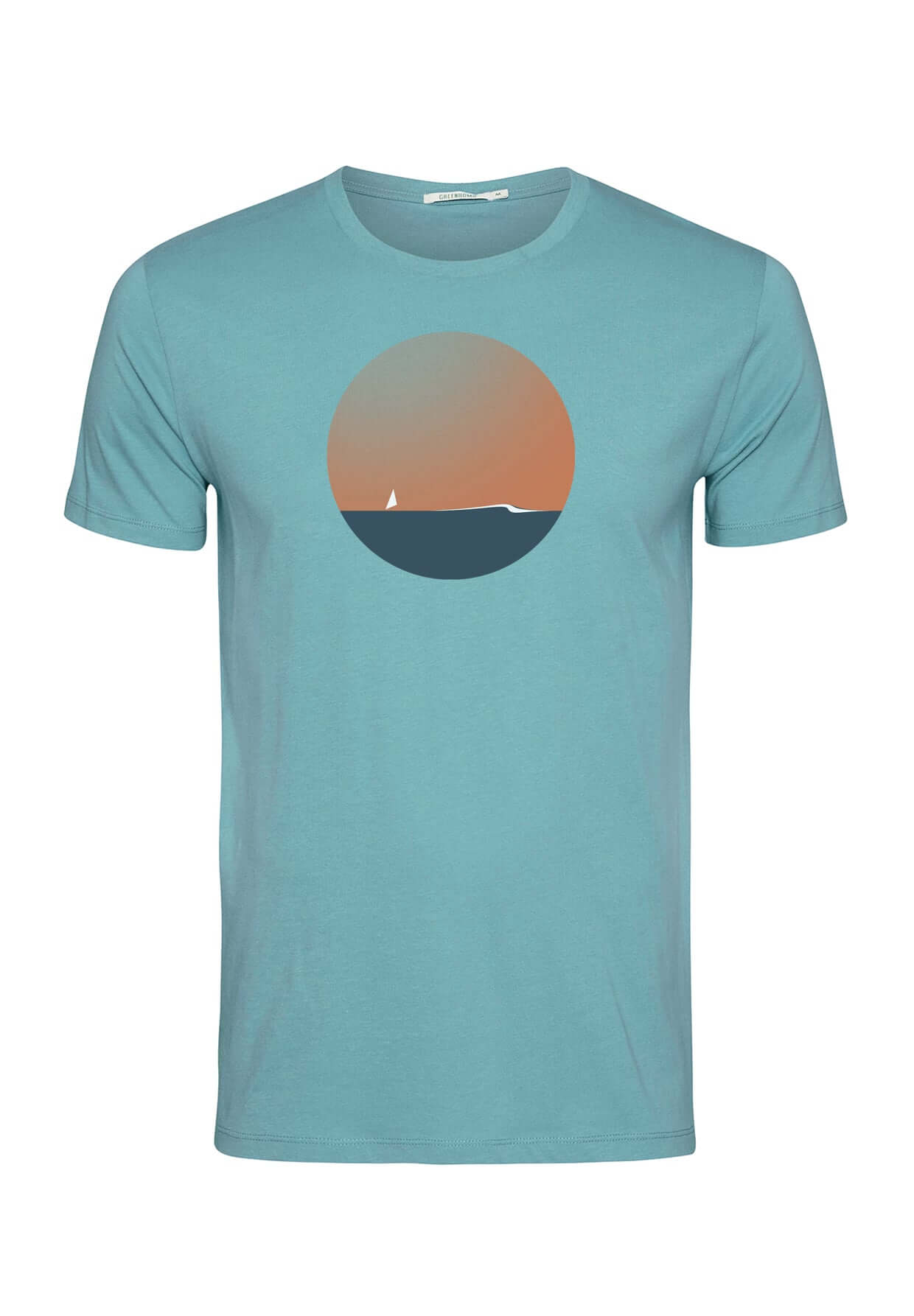 Türkis: Sportliches T-Shirt aus Bio-Baumwolle für Herren [10657]