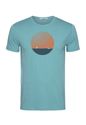 Türkis: Sportliches T-Shirt aus Bio-Baumwolle für Herren [10657]