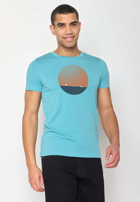 Türkis: Sportliches T-Shirt aus Bio-Baumwolle für Herren [10661]