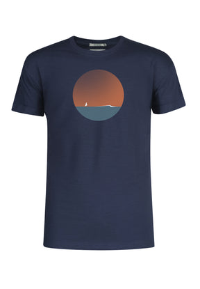 Navy: Lässiges T-Shirt aus Bio-Baumwoll Mix für Herren [10673]