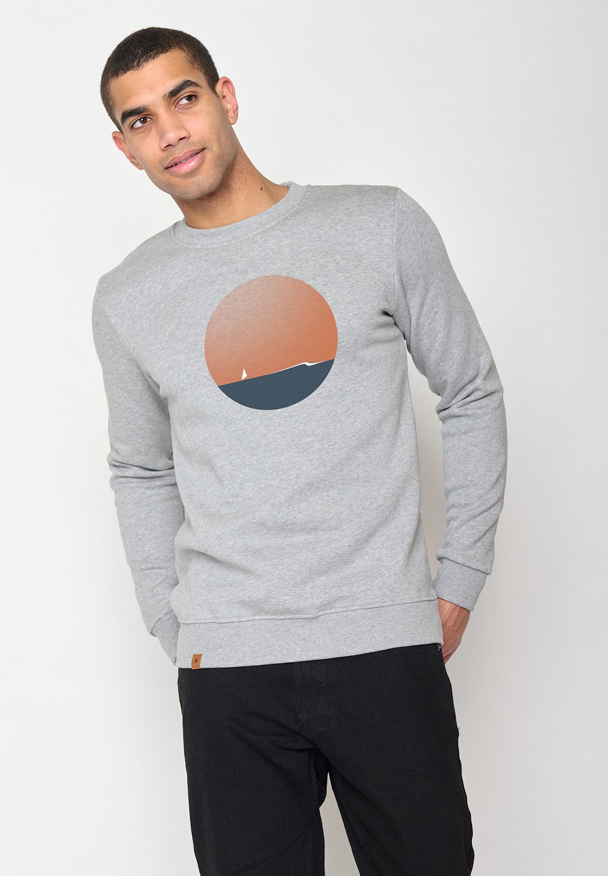 Heather Grey: Gemütliches Sweatshirt aus Bio-Baumwolle für Herren [10683]