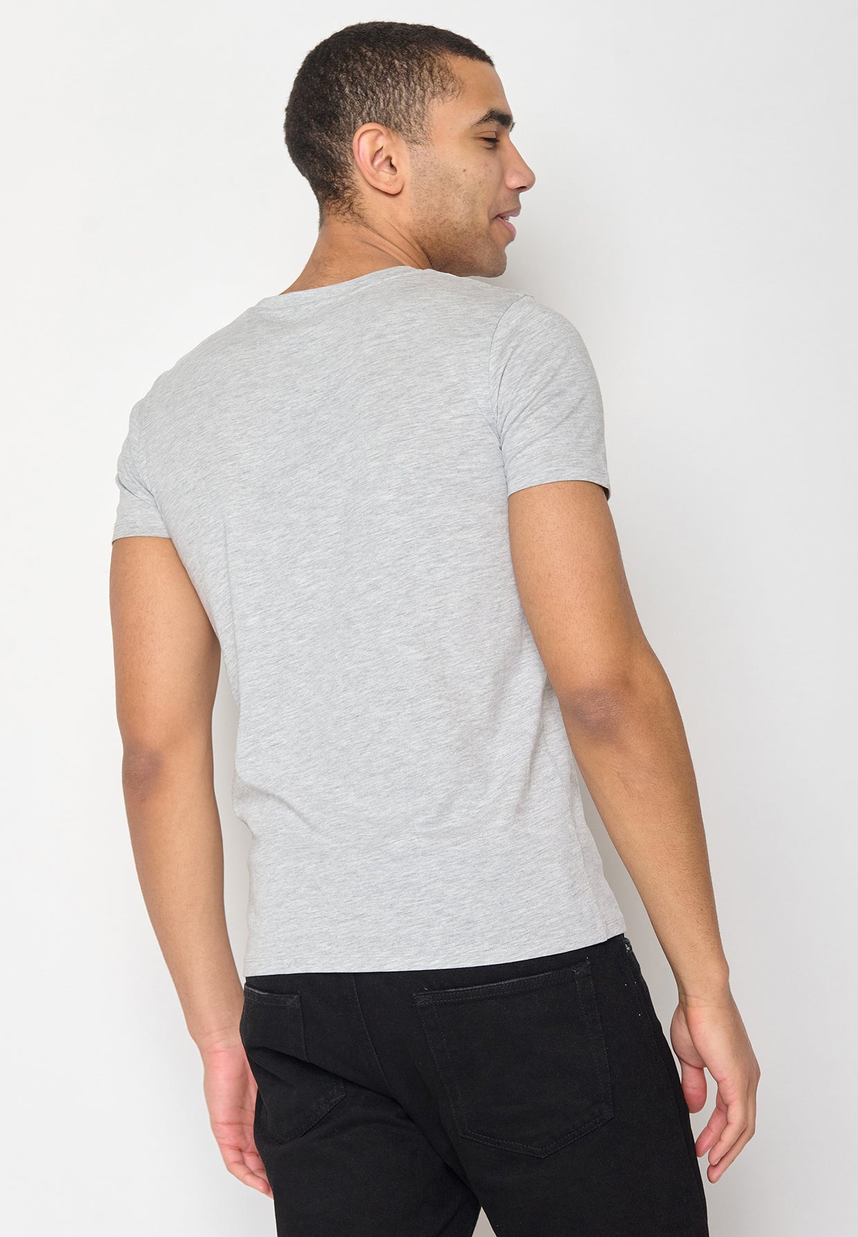 Heather Grey: Sportliches T-Shirt aus Bio-Baumwolle für Herren [10692]