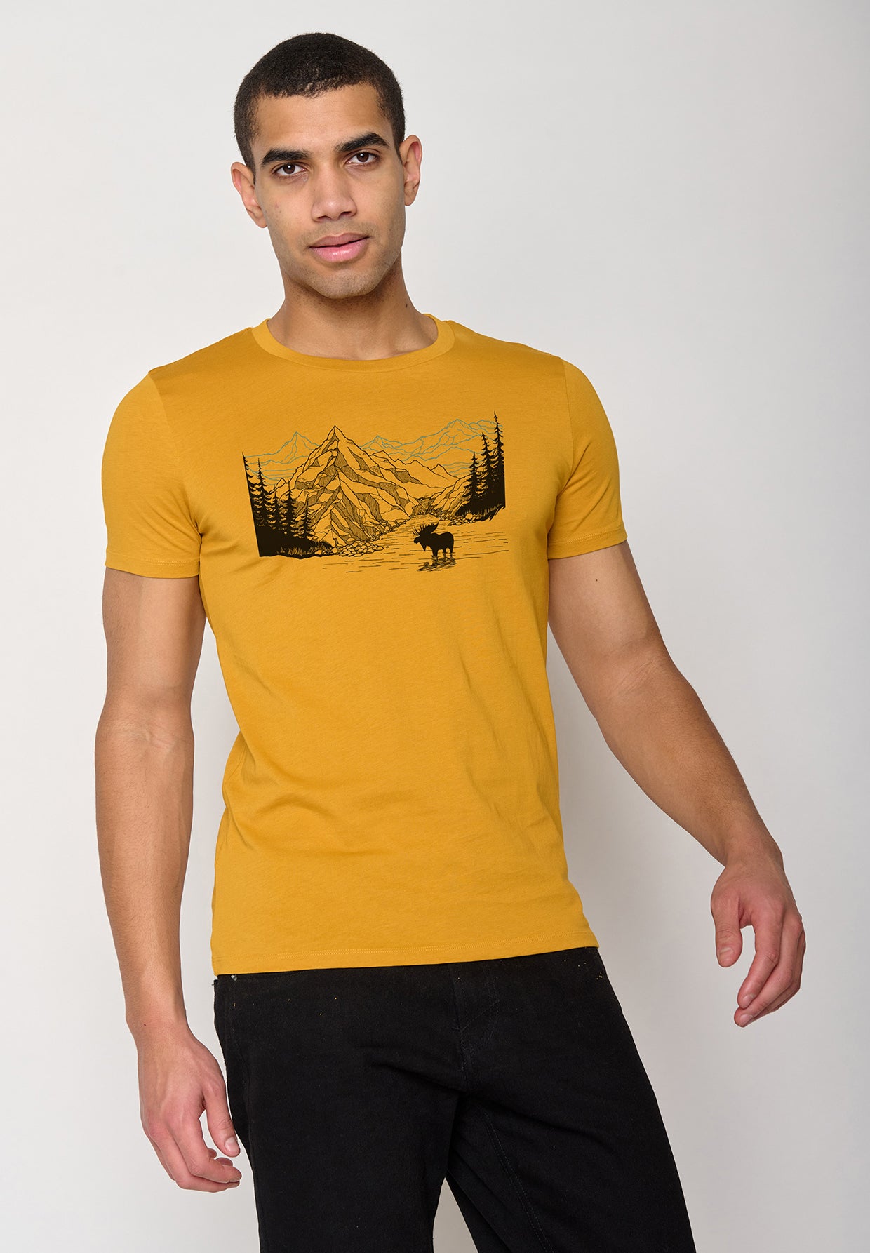 Gelb:  Sportliches T-Shirt aus Bio-Baumwolle für Herren [10698]