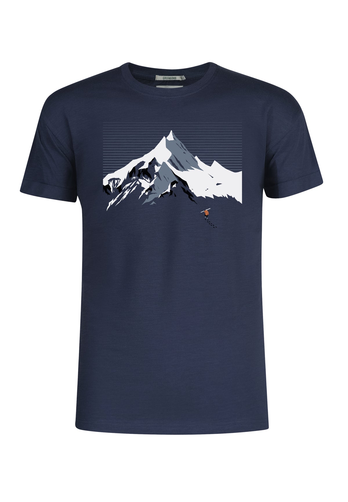 Navy: Lässiges T-Shirt aus Bio-Baumwoll Mix für Herren [10719]
