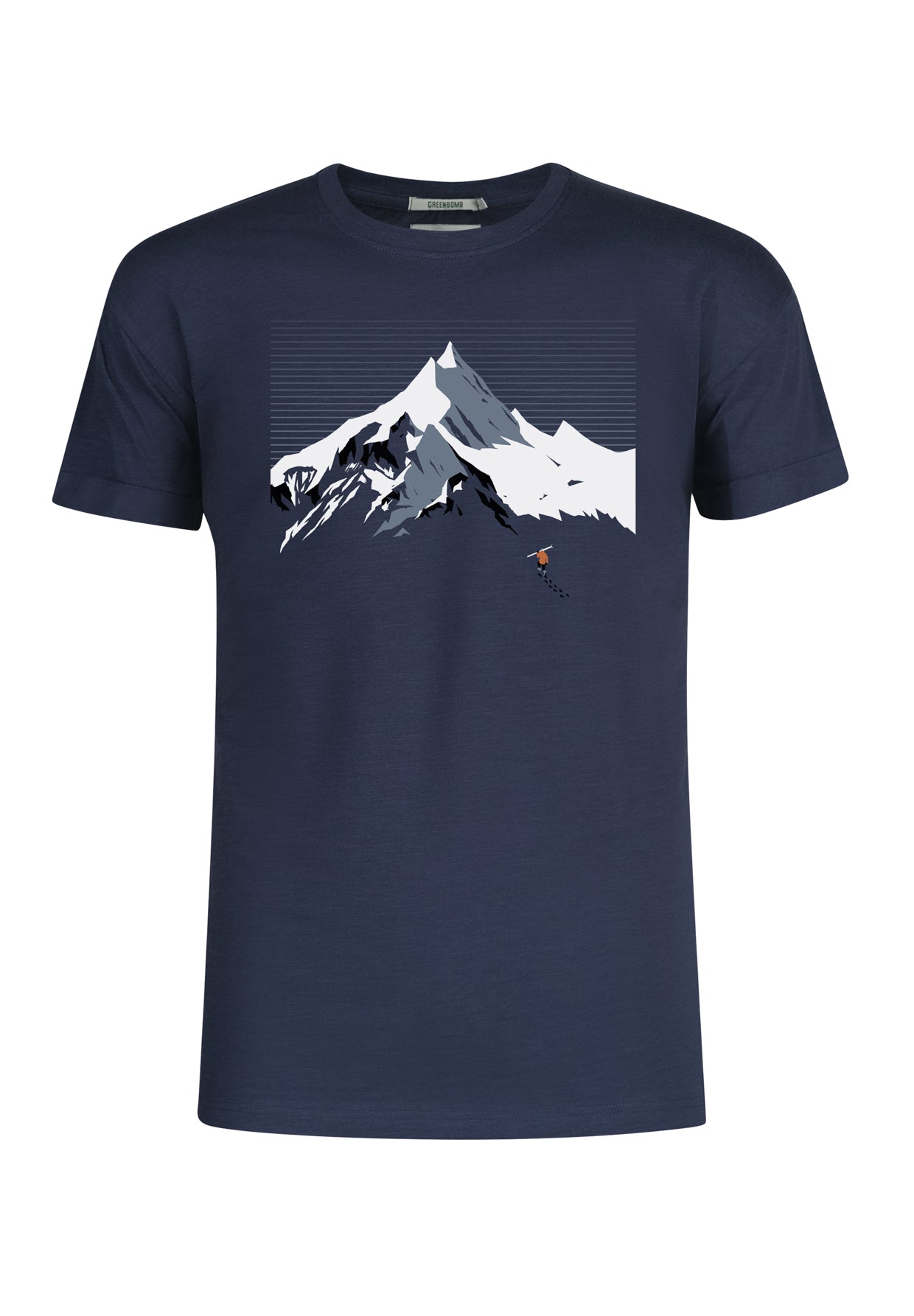 Navy: Lässiges T-Shirt aus Bio-Baumwoll Mix für Herren [10719]