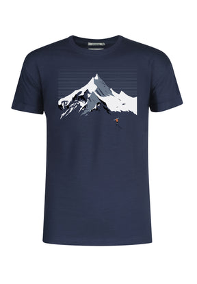 Navy: Lässiges T-Shirt aus Bio-Baumwoll Mix für Herren [10719]