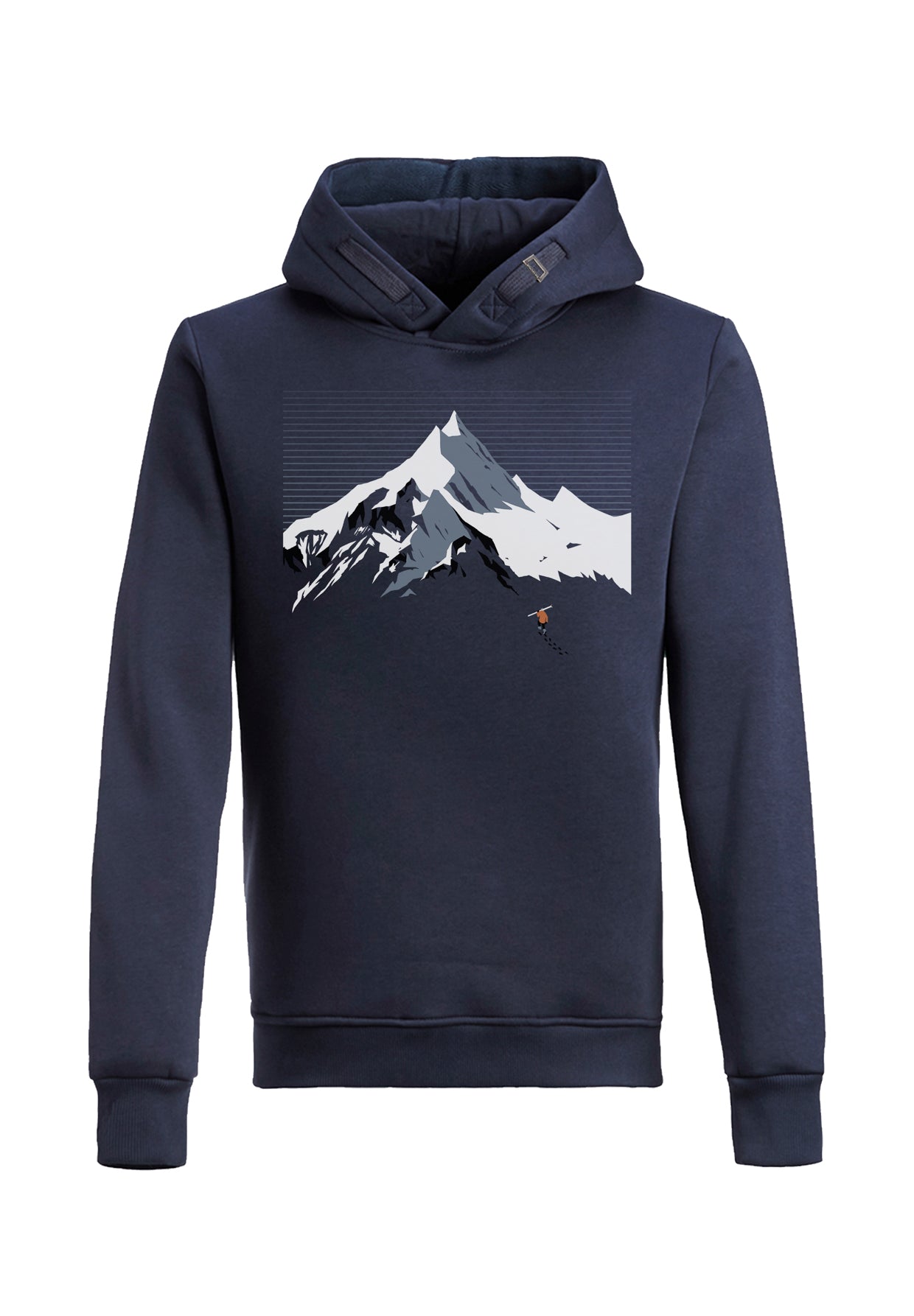 Navy: Kuschliger Hoodie aus Bio-Baumwolle für Herren [10730]