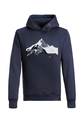 Navy: Kuschliger Hoodie aus Bio-Baumwolle für Herren [10730]