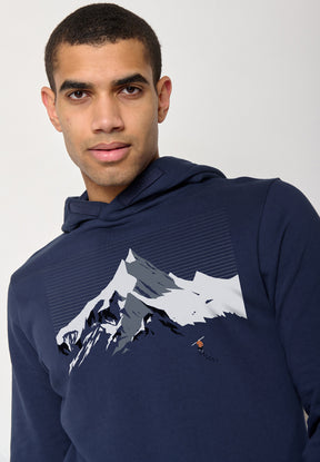 Navy: Kuschliger Hoodie aus Bio-Baumwolle für Herren [10733]