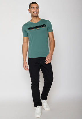 Deep Sage: Lässiges T-Shirt aus Bio-Baumwolle für Herren [10753]