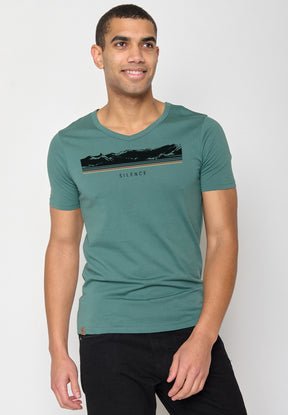 Deep Sage: Lässiges T-Shirt aus Bio-Baumwolle für Herren [10756]